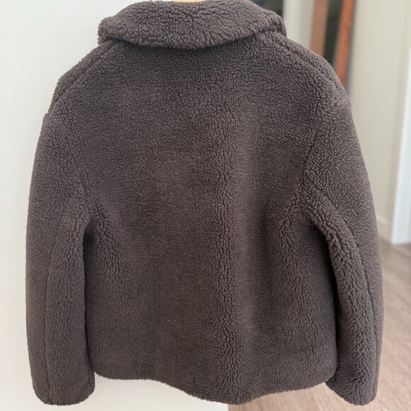 Zara Brown Cropped Fleece Coat - Picture 4 of 5